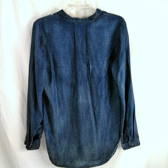 Cloth & Stone Etta Chambray Popover Blouse Shirt - Picture 4 of 4